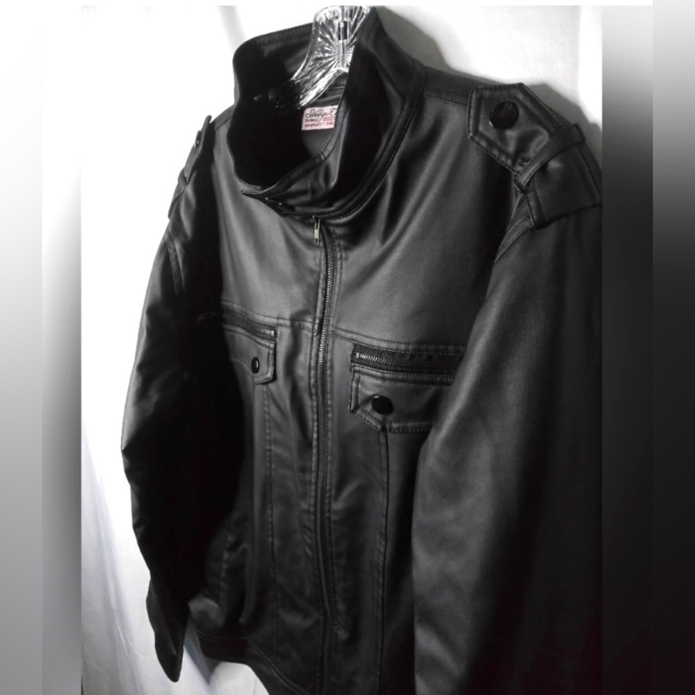 Men's sz xl Sovereign Code faux leather riding jacket